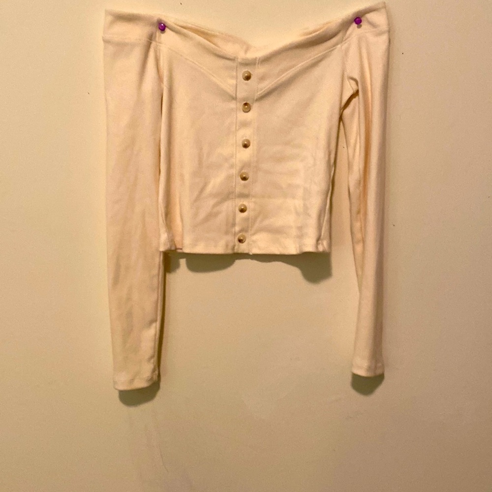 Of the shoulder crop top